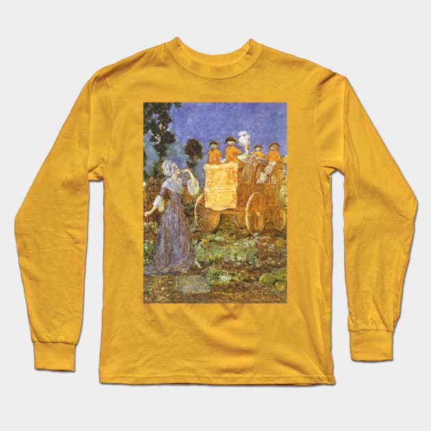 Vintage Fairy Tales, Cinderella in Her Golden Coach Long Sleeve T-Shirt by MasterpieceCafe